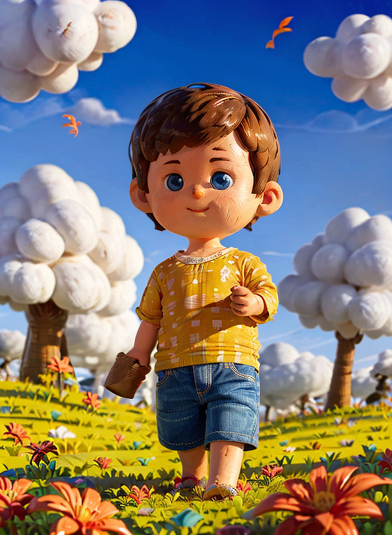 01713-1542294923-1 boy, meadow, outdoor, sky, short  brown hair, solo, day, holding, clouds, grass,leaves, smile, masterpiece, best quality,   Ch.png